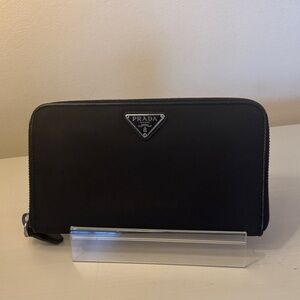 PRADA BLACK NYLON LONG WALLET